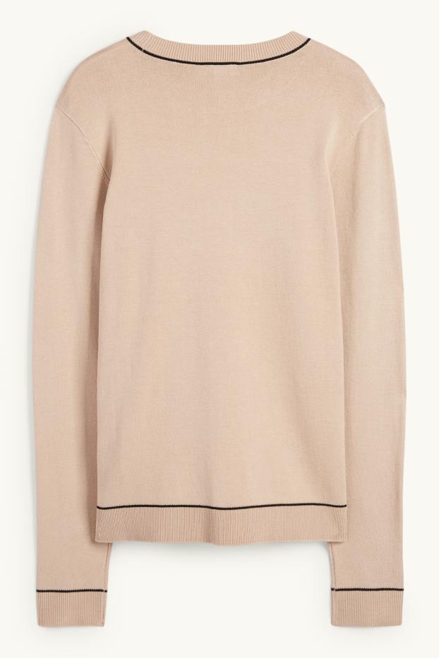 Femmes - Pull en maille fine - beige
