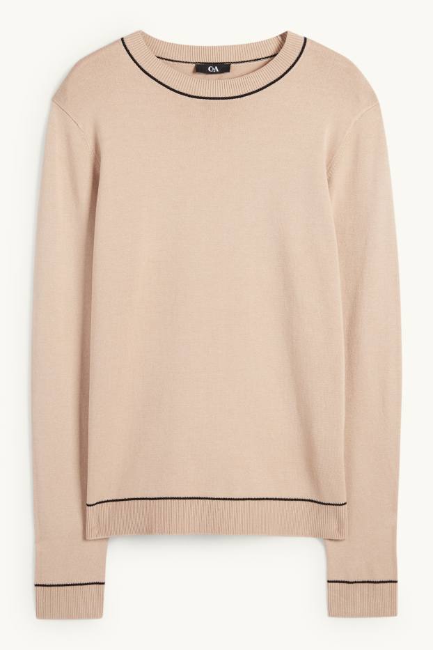 Femmes - Pull en maille fine - beige