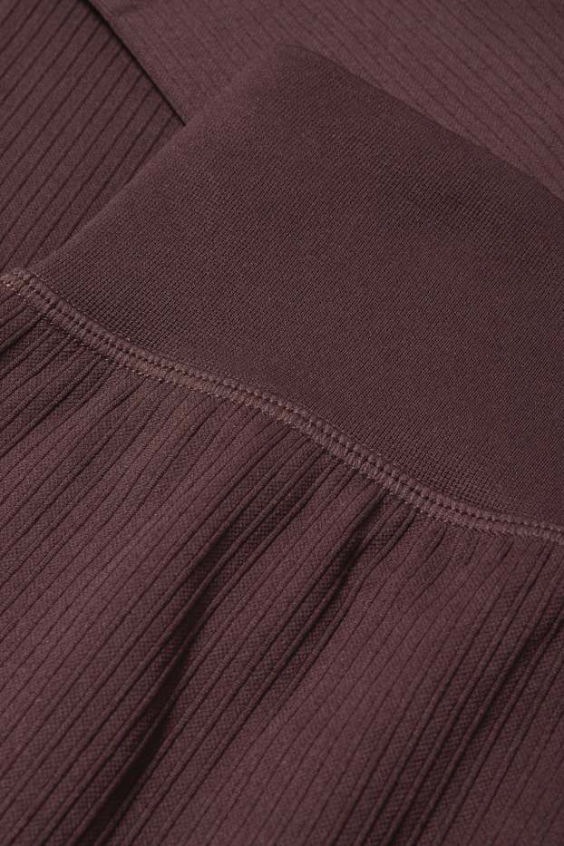 Femei - Colanți funcționali - fără cusături - maro închis