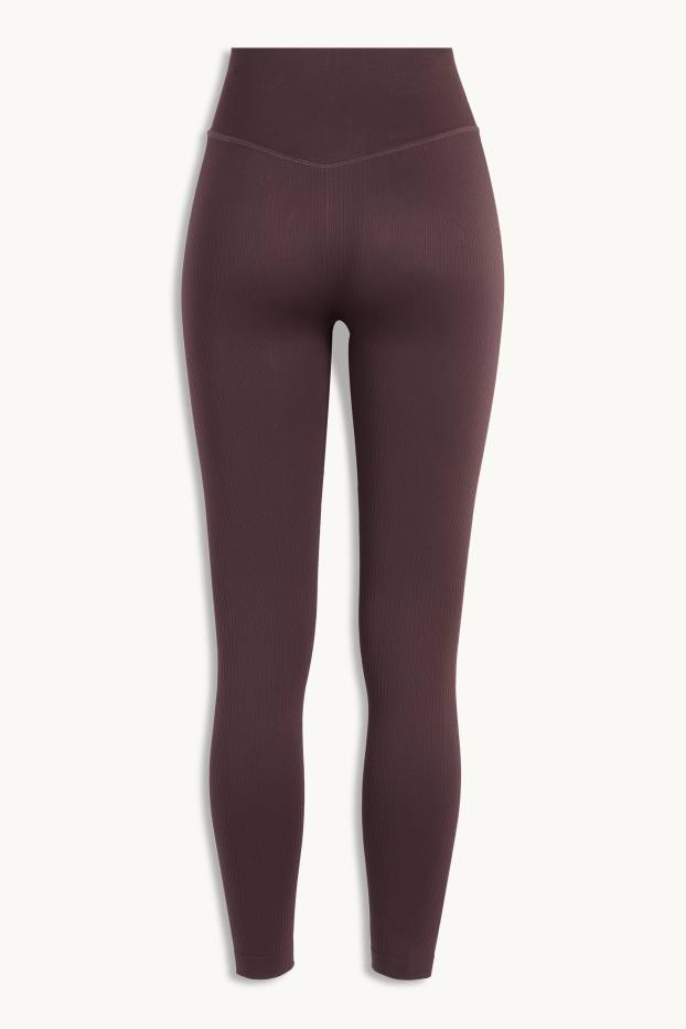 Femei - Colanți funcționali - fără cusături - maro închis