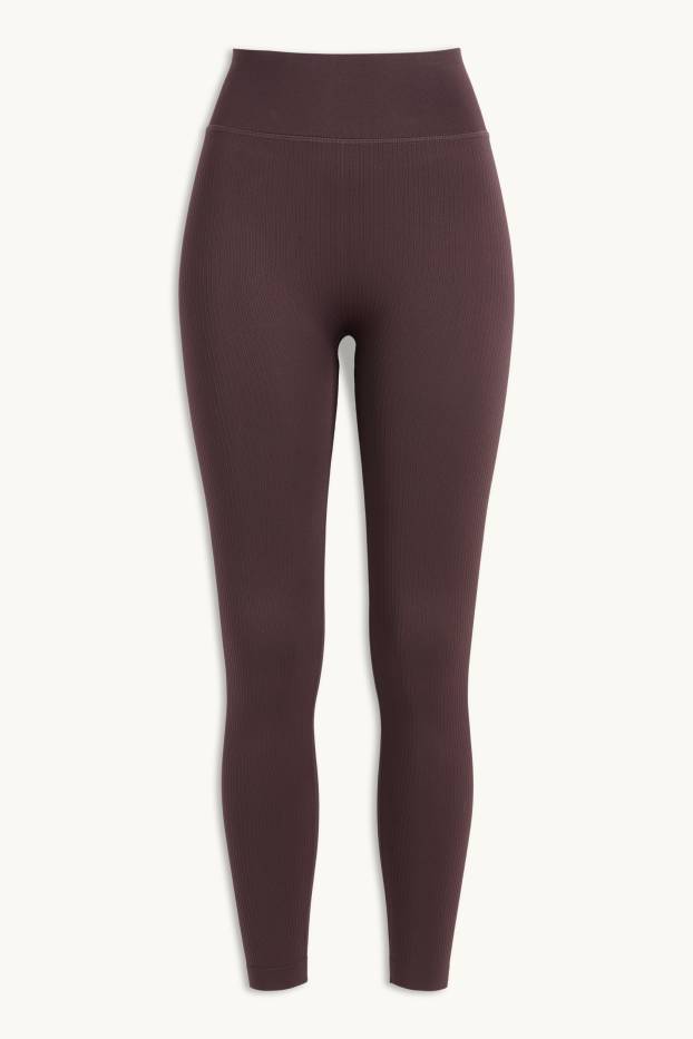 Femei - Colanți funcționali - fără cusături - maro închis