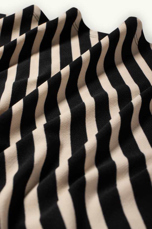 Women - Skirt - striped - black / beige