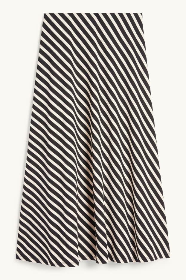 Women - Skirt - striped - black / beige