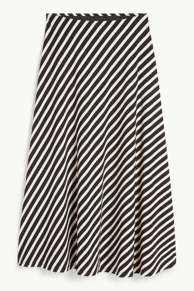 Women - Skirt - striped - black / beige