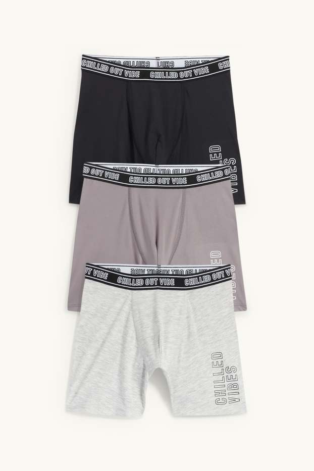 Enfants garçons - Lot de 3 - caleçons - noir