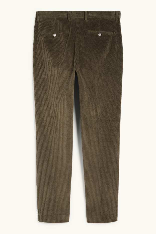 Bărbați - Pantaloni modulari din catifea - regular fit - stretch - verde închis