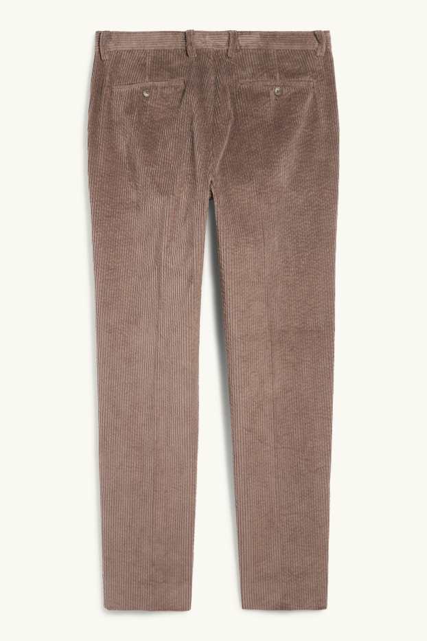 Bărbați - Pantaloni modulari din catifea - regular fit - stretch - maro