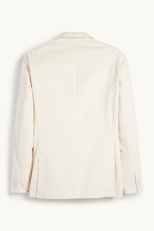 Herren - Cord-Baukasten-Sakko - Regular Fit - Stretch - cremeweiß