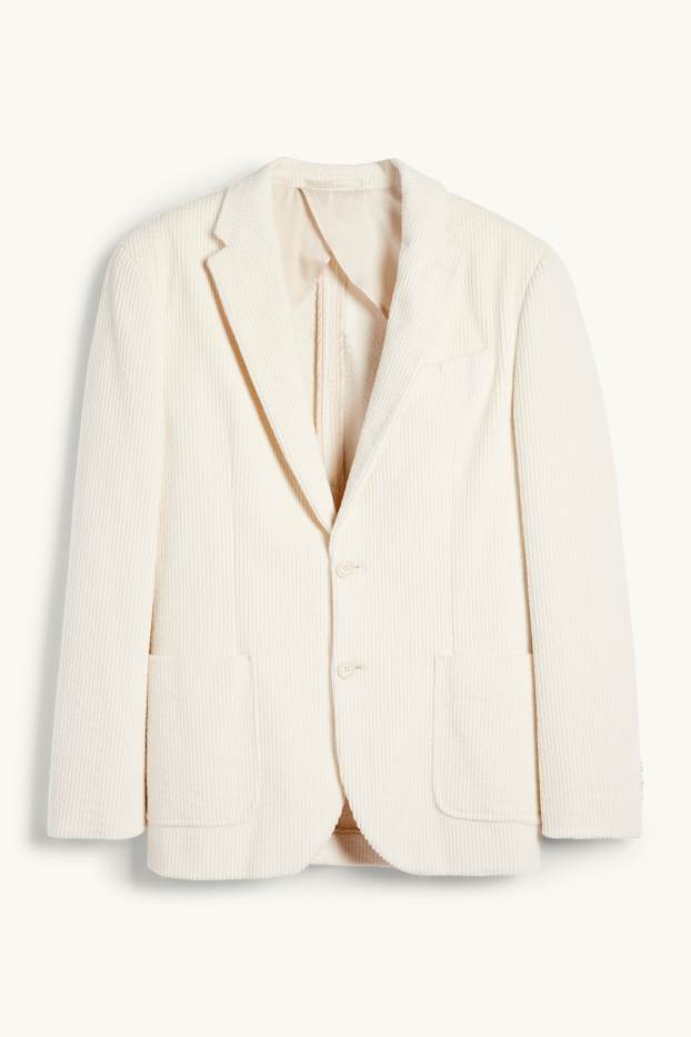 Herren - Cord-Baukasten-Sakko - Regular Fit - Stretch - cremeweiß