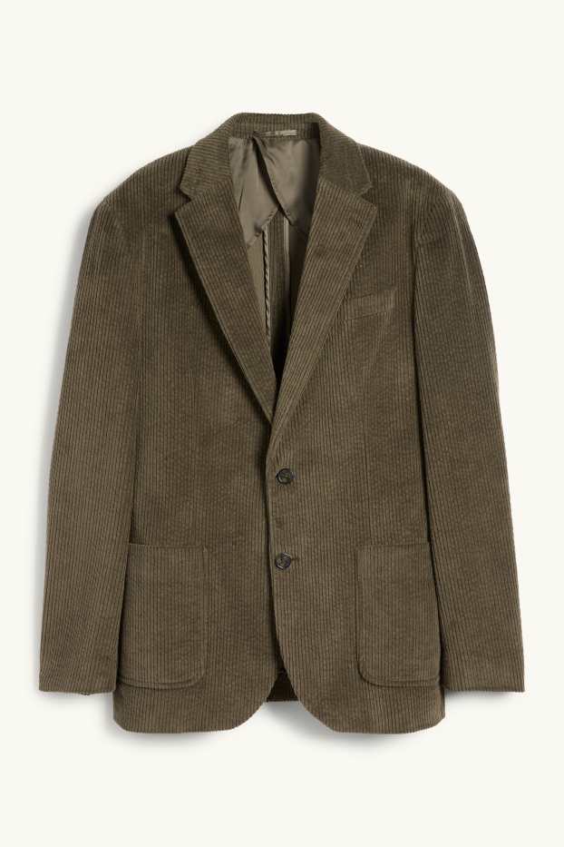 Herren - Cord-Baukasten-Sakko - Regular Fit - Stretch - dunkelgrün