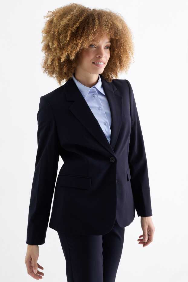 Dames - Business-blazer - regular fit - donkerblauw