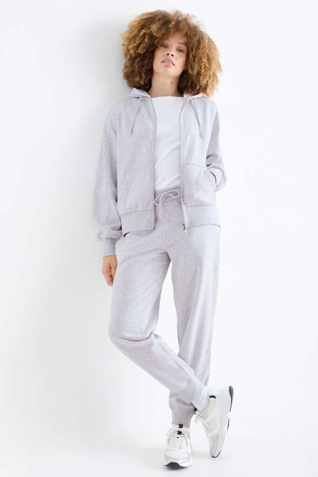 Dames - Joggingbroek - licht grijs-mix