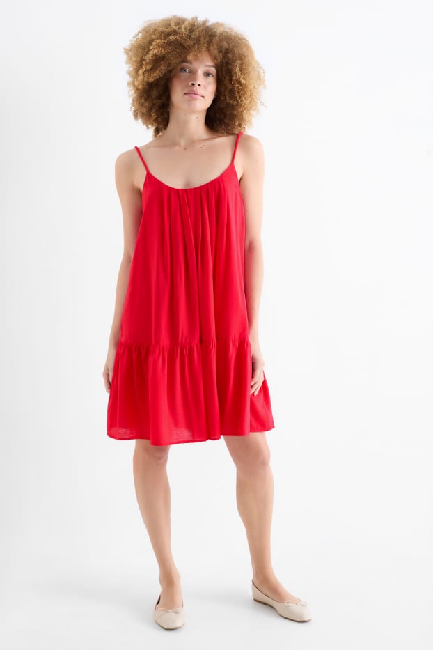 Dames - A-lijn-jurk - rood