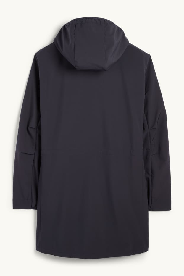 Femmes - Veste à coquille souple à capuche - déperlante - 4 Way Stretch - bleu foncé