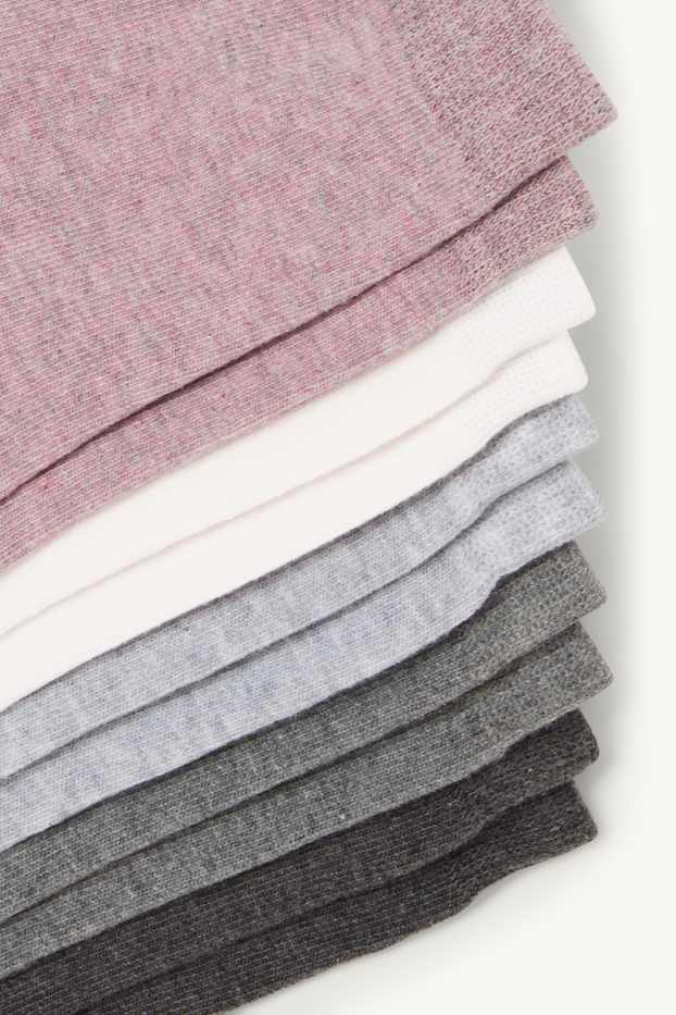 Femmes - Lot de 10 paires - chaussettes - gris / rose