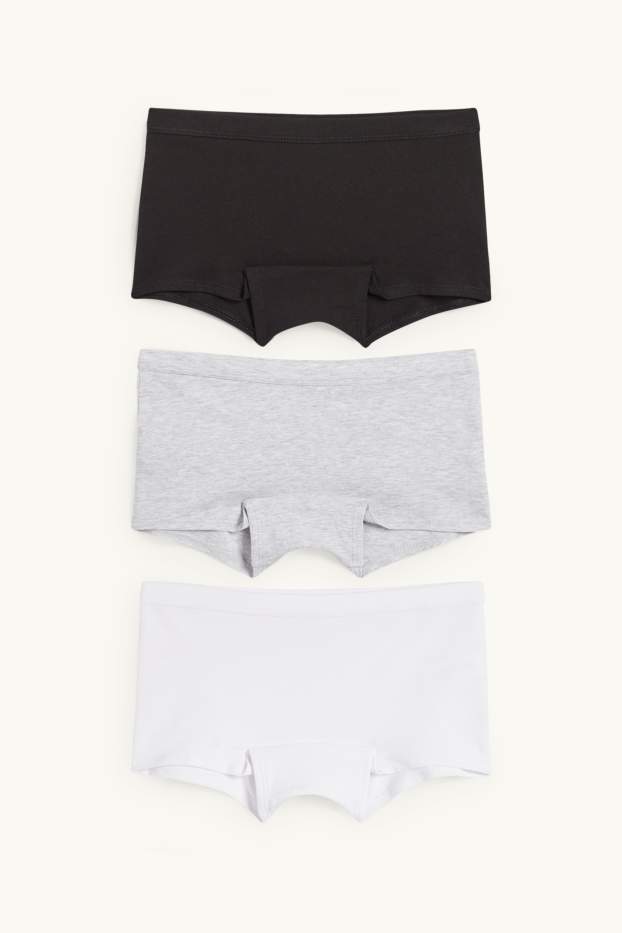 Bambine - Confezione da 3 - boxer - nero / bianco