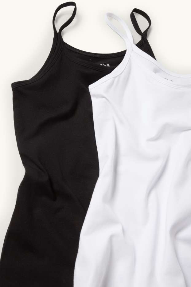 Kinder Mädchen - Multipack 2er - Singlet - schwarz / weiß