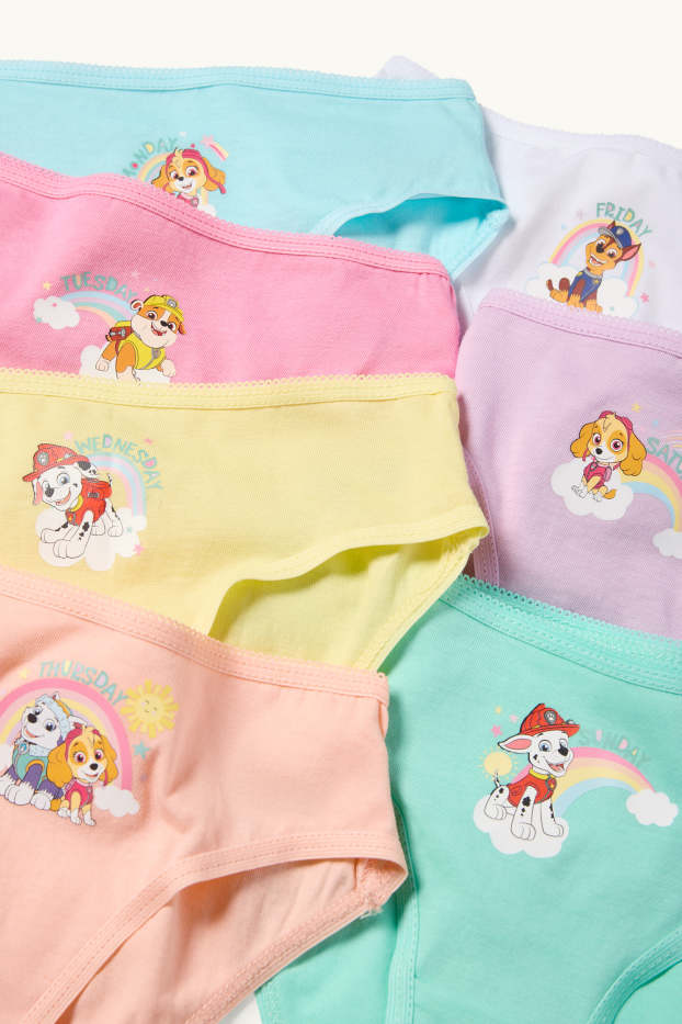 Enfants filles - Lot de 7 - La Pat' Patrouille - culottes - rose / turquoise