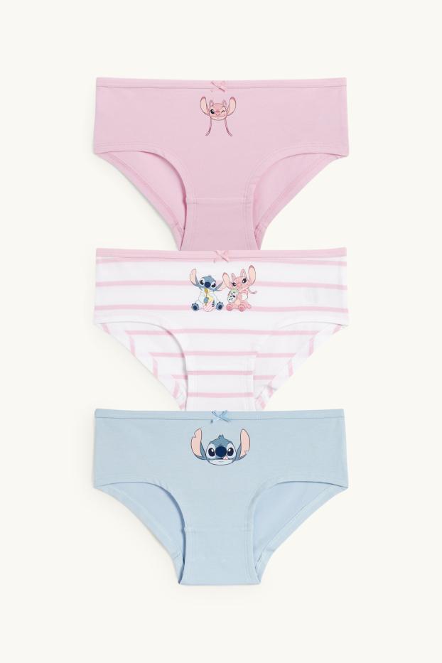 Children Girls - Multipack of 3 - Lilo & Stitch - knickers - rose / blue