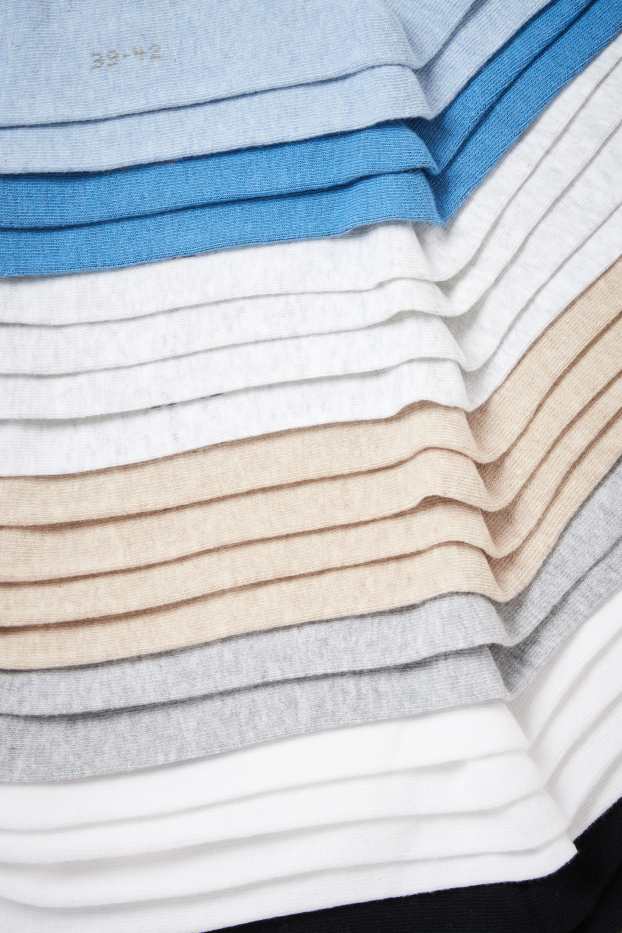 Femmes - Lot de 10 paires - chaussettes - bleu clair