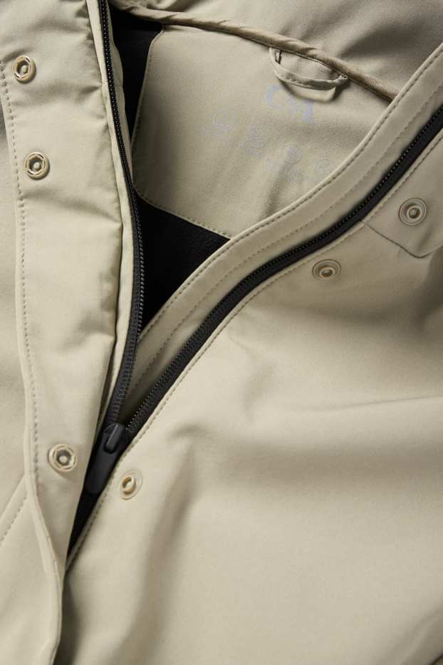 Donna - Giacca soft shell con cappuccio - idrorepellente - 4 Way Stretch - verde chiaro