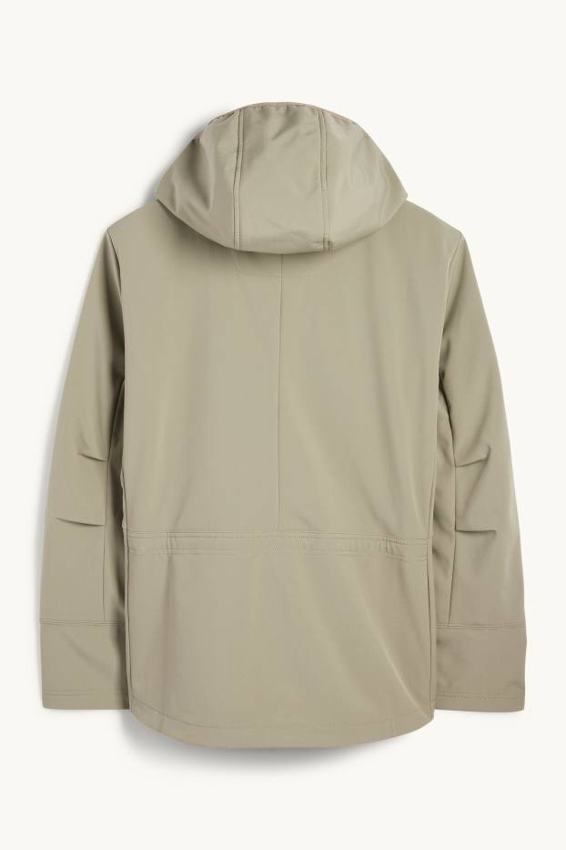 Donna - Giacca soft shell con cappuccio - idrorepellente - 4 Way Stretch - verde chiaro