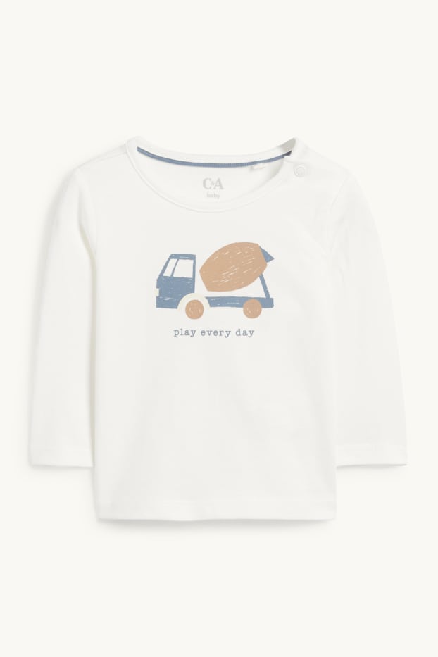 Baby Boys - Concrete mixer - baby outfit - 3 piece - blue