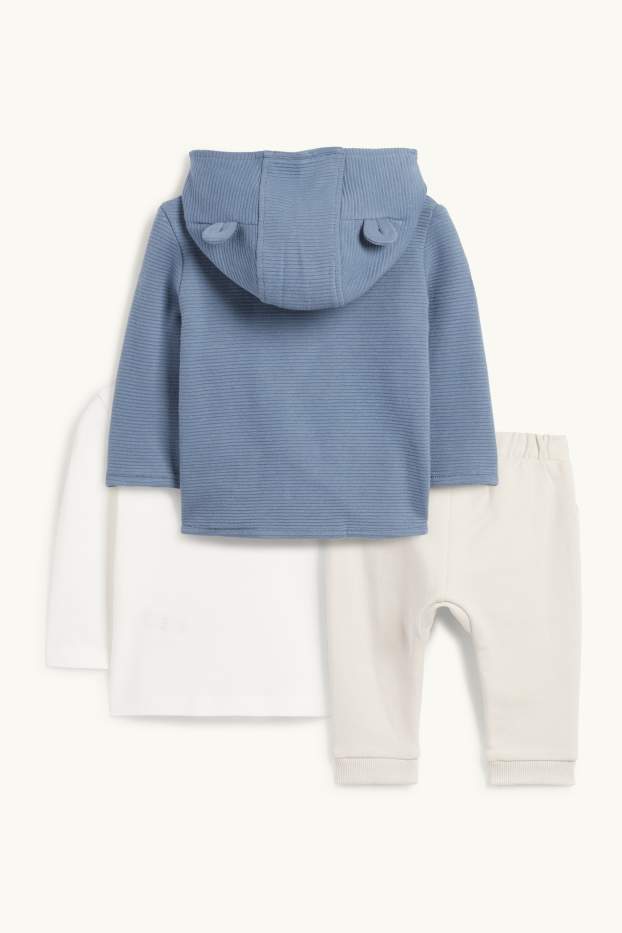 Baby Boys - Concrete mixer - baby outfit - 3 piece - blue