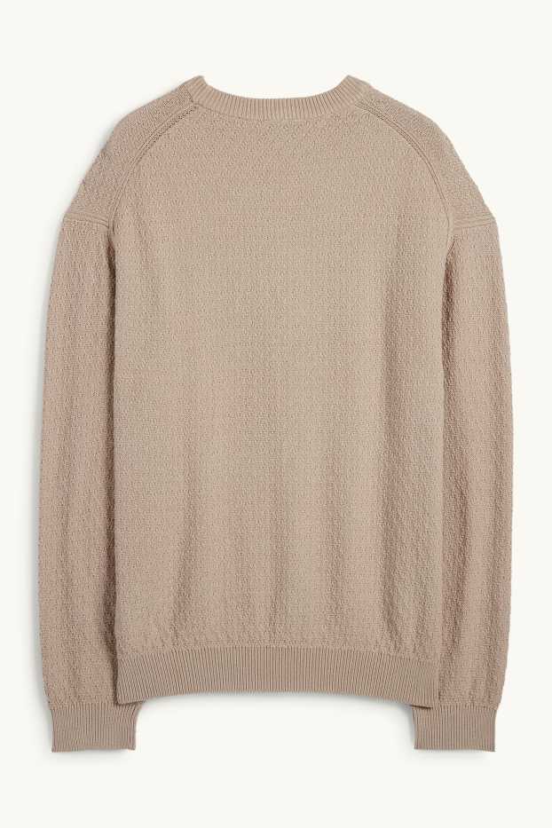 Heren - Trui - met structuur - beige