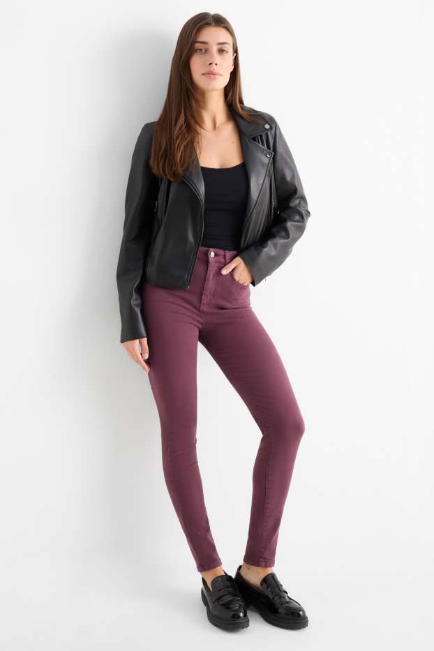Femmes - Jegging jean - high waist - violet