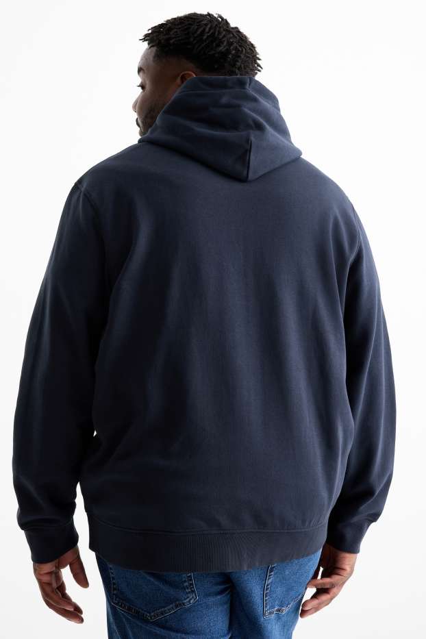 Hommes - Sweat zippé à capuche - bleu foncé
