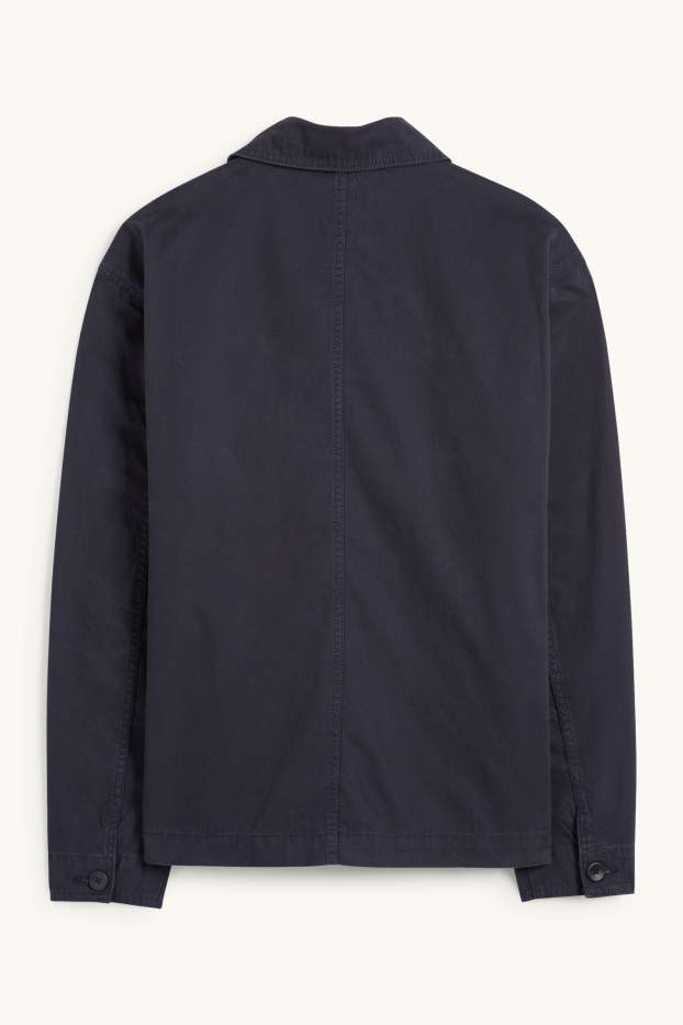 Hommes - Veste-chemise - relaxed fit - col kent - bleu foncé