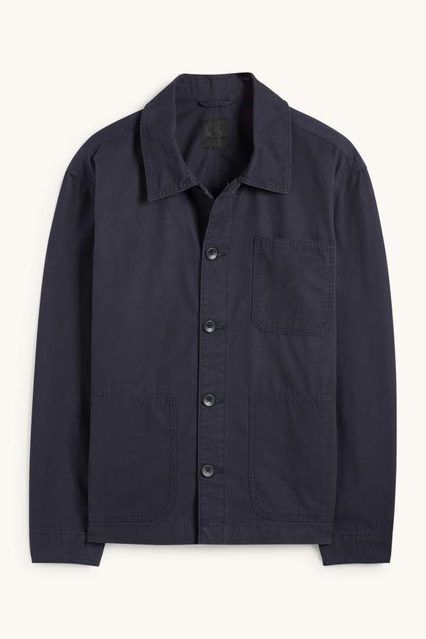 Hommes - Veste-chemise - relaxed fit - col kent - bleu foncé