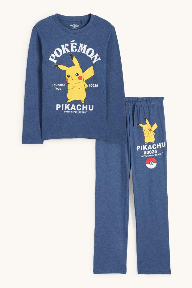 Enfants garçons - Pokémon - Pikachu - pyjama - 2 pièces - bleu foncé
