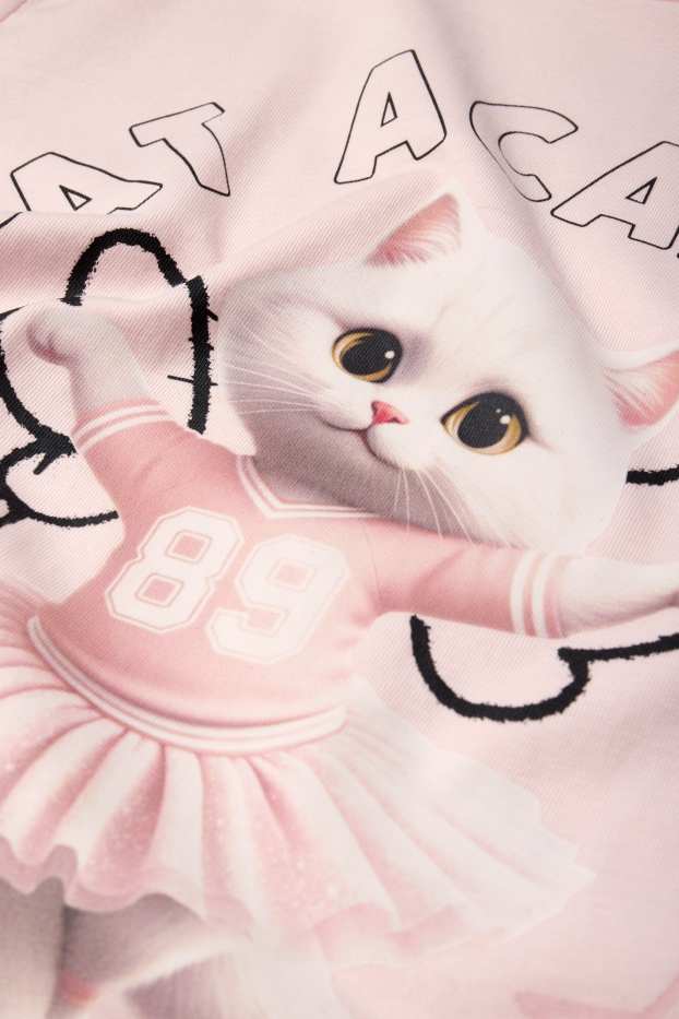Niñas - Gatita bailarina - pijama - 2 prendas - rosa