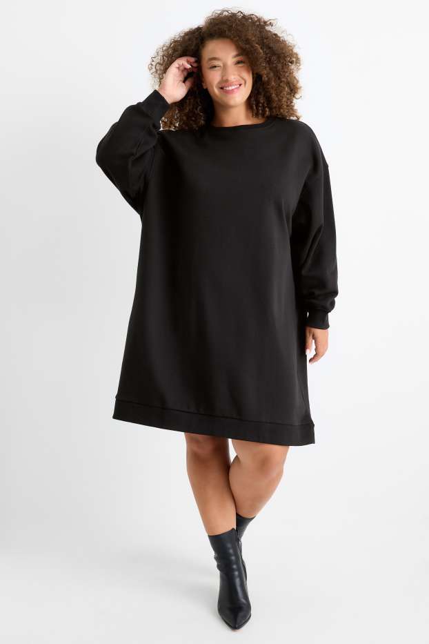 Femei - Rochie din molton - negru