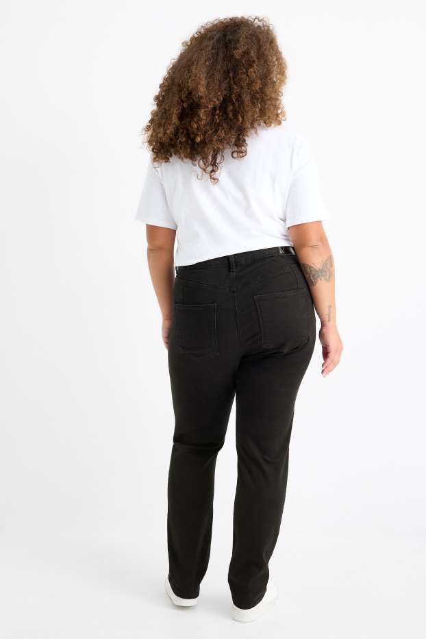 Dames - Slim jeans - mid waist - shaping jeans - zwart