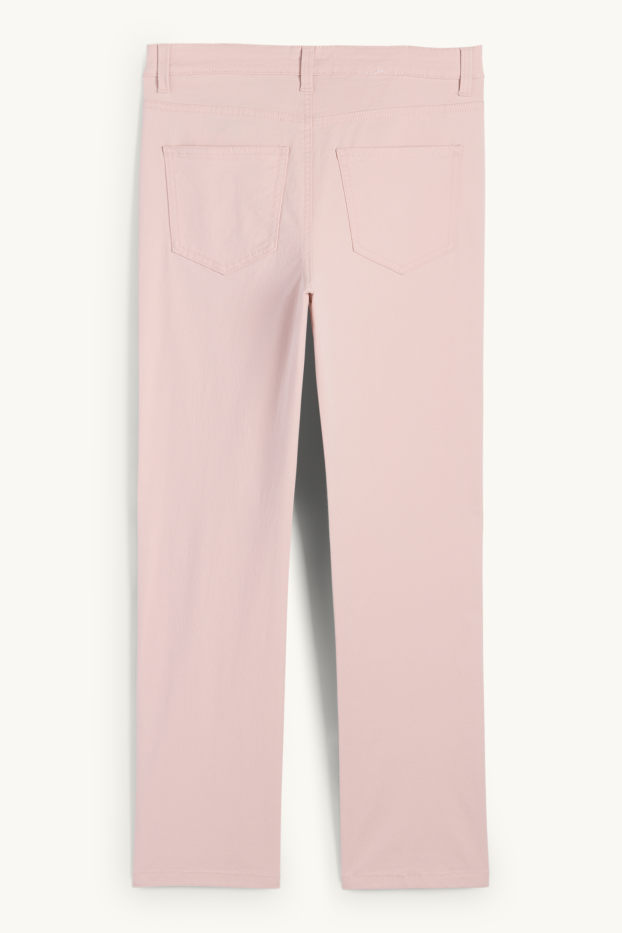 Dames - Pantalon - high waist - slim fit - roze