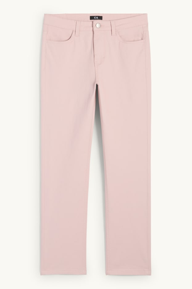 Dames - Pantalon - high waist - slim fit - roze