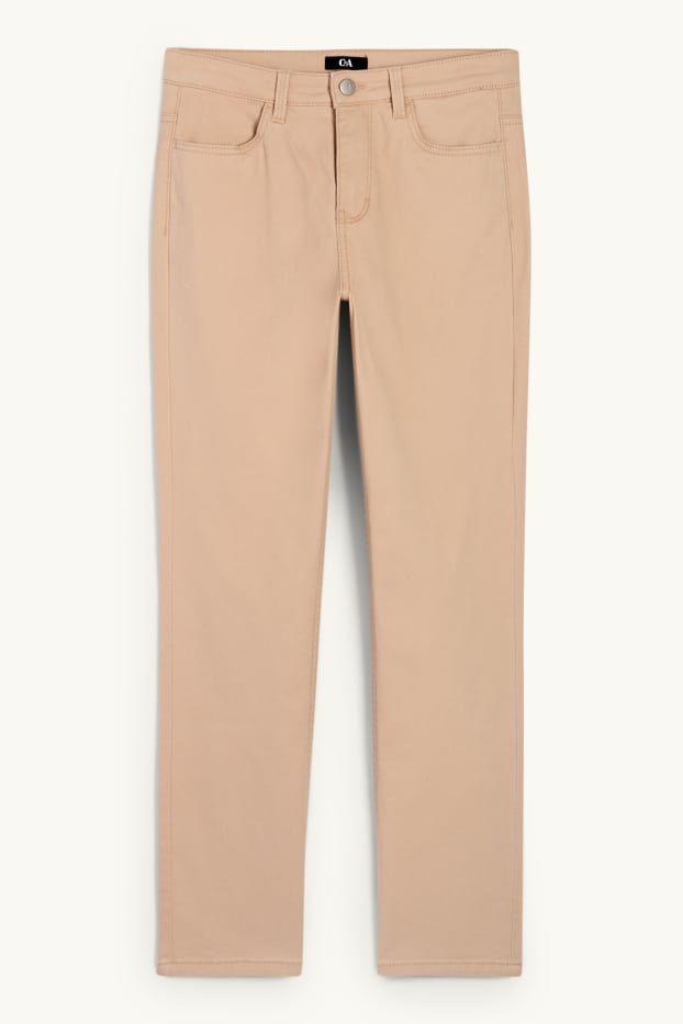 Dames - Pantalon - high waist - slim fit - beige