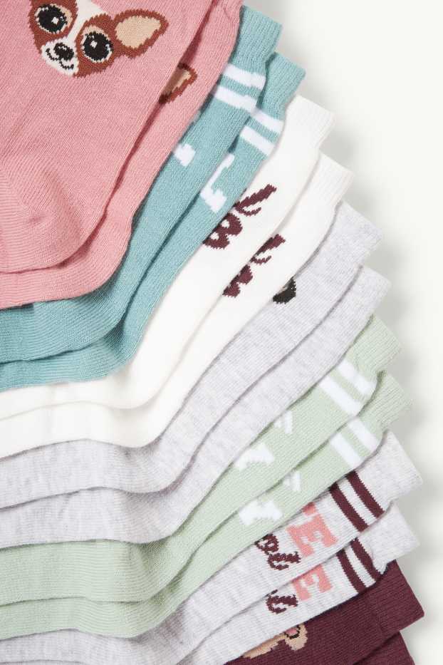 Kinder Mädchen - Multipack 7er - Tiere - Socken mit Motiv - rosa