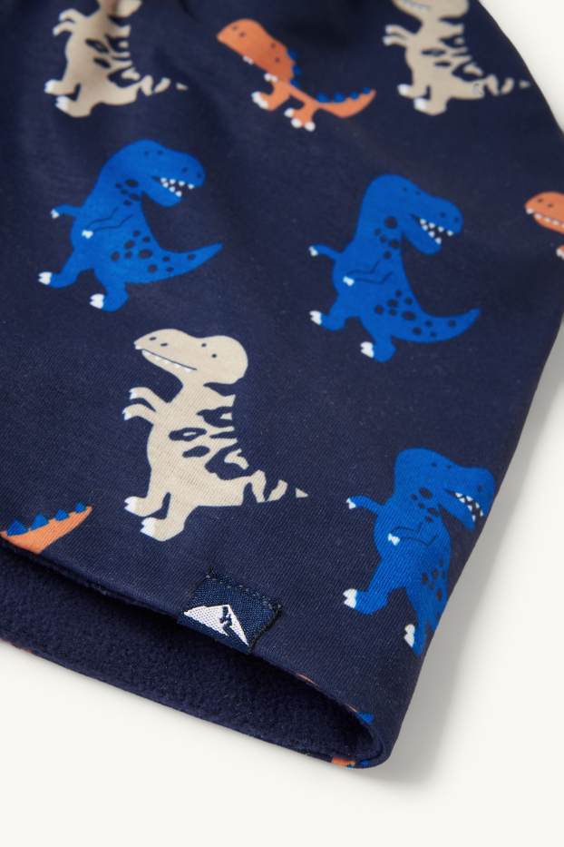 Children Boys - Dinosaur - beanie - dark blue