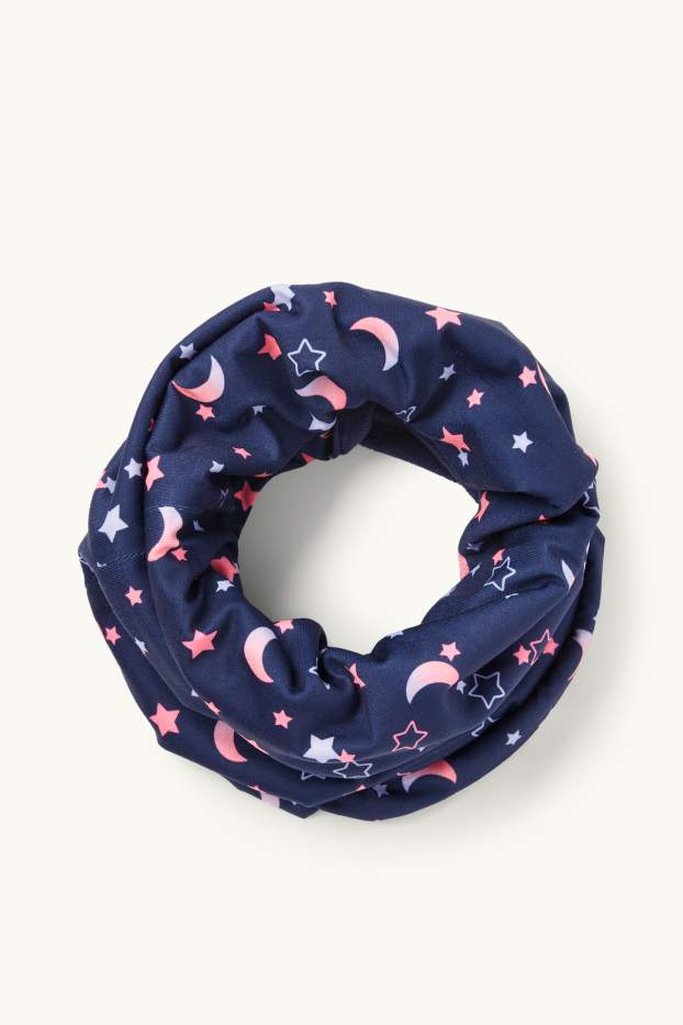 Bambine - Luna e stelle - scaldacollo - blu scuro