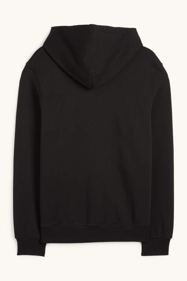 Uomo - Felpa con zip e cappuccio - nero