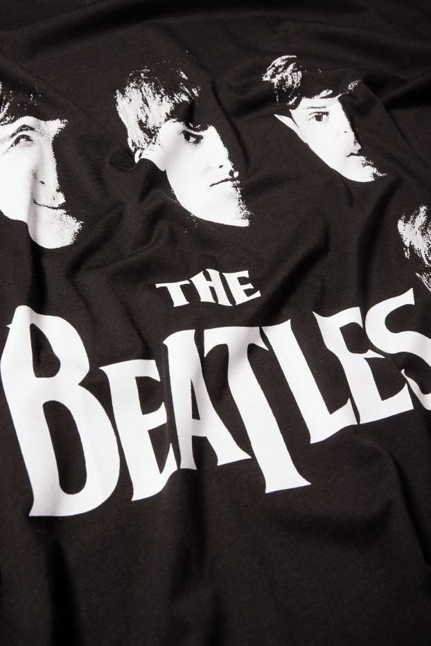 Hommes - T-shirt - relaxed fit - The Beatles - noir