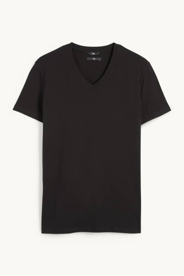 Men - T-shirt - slim fit - Flex - black