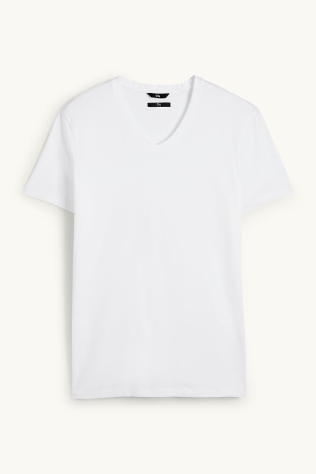Men - T-shirt - slim fit - Flex - white