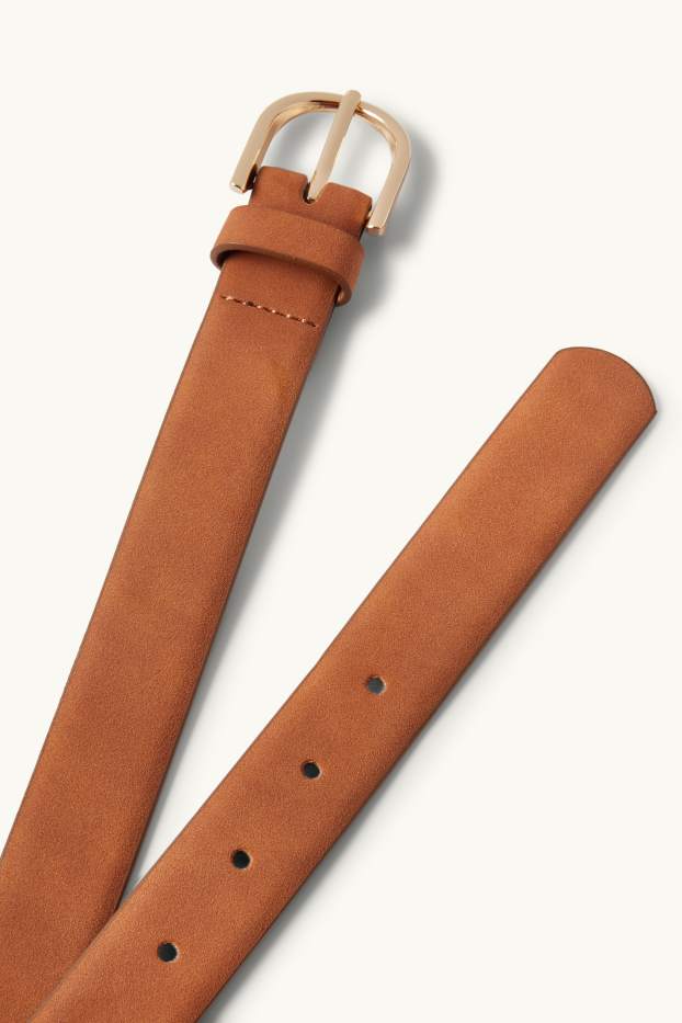 Femmes - Ceinture - faux suède - marron clair