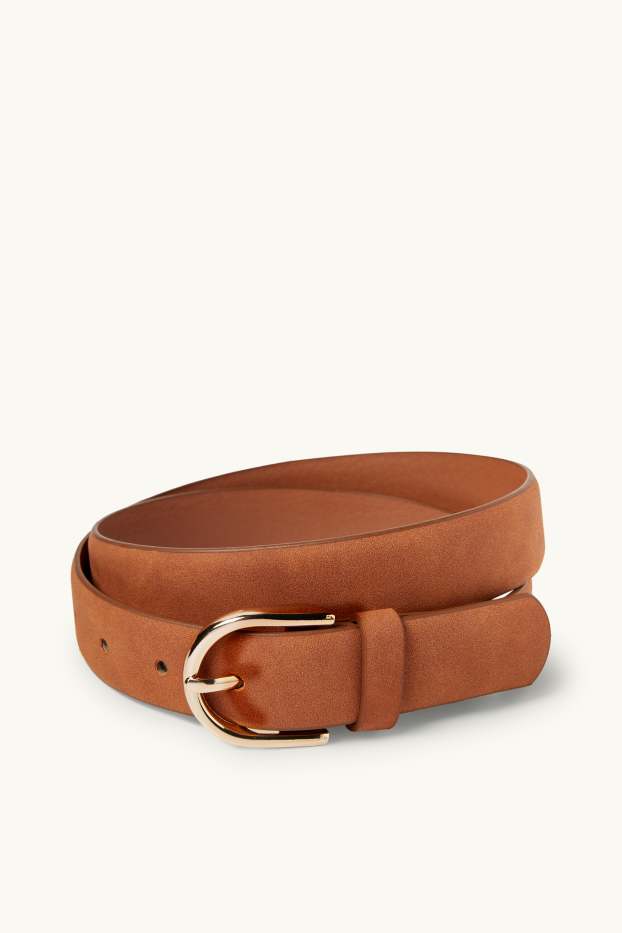 Femmes - Ceinture - faux suède - marron clair
