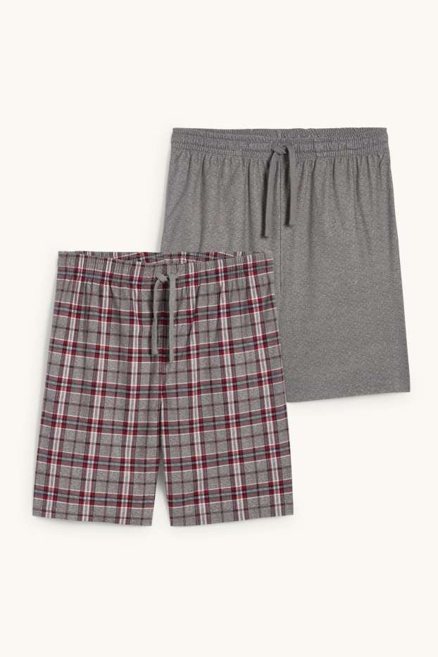 Uomo - Confezione da 2 - shorts pigiama - grigio scuro
